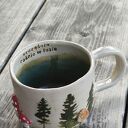 Kubek ceramiczny handmade z motywem lasu i grzybów