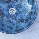 Duża umywalka ceramiczna - wielka misa na blat w zielono-turkusowym szkliwie