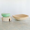 Minimalistyczna ceramiczna mydelniczka handmade | kość słoniowa | praktyczna