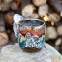 Handmade Kubek z grzybkami | Psychodelki Moss Rust IV | ok 500 ml