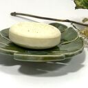Mydelniczka ceramiczna „Zielony smok” w kształcie liścia monstery