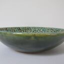 Turkusowa miseczka ceramiczna z koronką