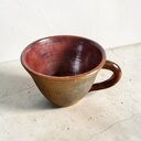 Duża filiżanka ceramiczna 400 ml w odcieniach khaki, brązu i miedzi