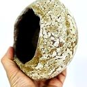Wazon ceramiczny Polepione - brąz i beż