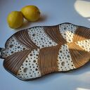 Ażurowa ceramiczna patera liść