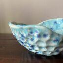 Ręcznie robiona miska ceramiczna Galaktyczne Turquoise z efektem Craquele