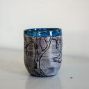 Kubek ceramiczny sgraffito Cowgirl Blue 420 ml z koniem - rękodzieło