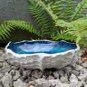 Ręcznie lepiona misa ceramiczna Muszla w turkusowo-granatowych odcieniach
