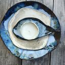 Ręcznie robiony talerz ceramiczny obiadowy 28,5 cm
