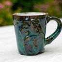 Na zamówienie: duży kubek ceramiczny z koniem 400 ml - black smaragd (szmaragdowy)
