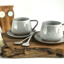 Zestaw dla dwojga - filiżanka ceramiczna 250 ml - Cappuccino