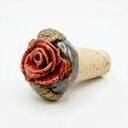 Ceramiczny korek do wina z różą - ręcznie wykonany