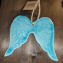 Skrzydła ceramiczne anioła Wolna Chwila - turkusowa ozdoba handmade