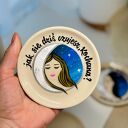 Talerzyk Księżycowy - prezent dla Niej, ręcznie malowany ceramiczny