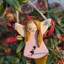 Aniołek ceramiczny - ręcznie wykonana ozdoba świąteczna 8 cm 