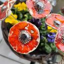 Kwiaty ceramiczne 5 sztuk - handmade do domu, na balkon i do ogrodu