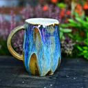 Duży ręcznie robiony kubek ceramiczny z koniem - Opal 400 ml