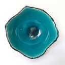 Miska ceramiczna handmade „jak skała” z turkusowym szkliwem