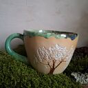 Kubek ceramiczny Białe drzewo - ręcznie robiony, 390 ml