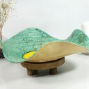 Duża turkusowa misa ceramiczna na owoce, sałatki i przekąski