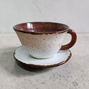 Filiżanka z podstawkiem na prezent - rękodzieło ceramiczne Art by Leika