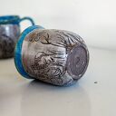 Ręcznie robiony kubek ceramiczny sgraffito Cowgirl Warkoczyk 450 ml