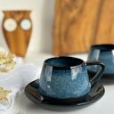 Zestaw dla dwojga: filiżanki ceramiczne beczułka 250 ml - Niebo