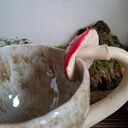 Kubek ceramiczny Muchomor (Amanita) - ręcznie lepiony, 380 ml