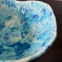 Ręcznie robiona miska ceramiczna Galaktyczne Turquoise z efektem Craquele