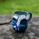 Kubek duży kamionkowy - z wielorybem - Akwarelowe morze white - 450 ml