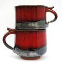 Komplet 2 ręcznie robionych ceramicznych kubków Wygrzane