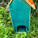 Domek ceramiczny - jesienny lampion 17 cm (turkus)
