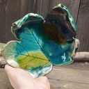 Ceramiczny liść klonu (c889) - podstawka na biżuterię i tealight