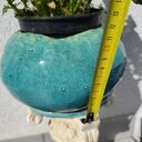 Turkusowa donica ceramiczna handmade - Wolna Chwila