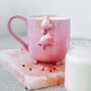 Kubek dwa misie różowy - 400 ml - Rękodzieło - Lamabo