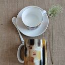 Komplet porcelanowy Kolor Kobiety - Żółty: kubek 330 ml i filiżanka 150 ml