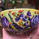 Porcelanowa miseczka z ręcznie malowanymi Irysami - na musli i śniadania