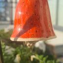 Czerwony dzwoneczek ceramiczny - ręcznie wykonana ozdoba prezent 6 cm