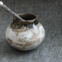 Mini matero Ziemia Zu na yerba mate - ręcznie lepione 110 ml wabi-sabi