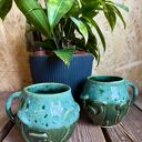 Kubek ceramiczny Grzyb - butelkowa zieleń i motyw natury