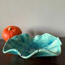 Turkusowa misa ceramiczna „Galaktyczne Turquoise” z efektem craquele