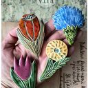 Kwiaty przypinki/magnesy