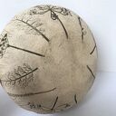 Organiczna miseczka ceramiczna z odbiciem polnych roślin