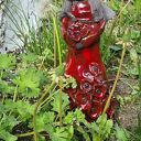 Anioł ceramiczny Makowa Panienka - 25 cm, błyszczące szkliwa, ręczne wykonanie 