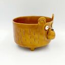 Brązowa miseczka ceramiczna z niedźwiedziem - polskie rękodzieło Lamabo Ceramics