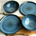 Zestaw ceramiczny dla dwojga - 2 talerze i 2 miski