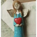 Aniołek ceramiczny z sercem - miniatura