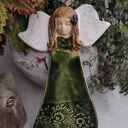 Anioł ceramiczny w zielonej sukience - wyjątkowa dekoracja