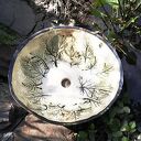 Umywalka „Liść Łopianu” 31 cm Nablatowa Ceramiczna z Odbitymi Liśćmi Roślin