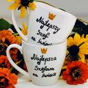 Ręcznie malowana spersonalizowana filiżanka z twoim napisem, porcelana